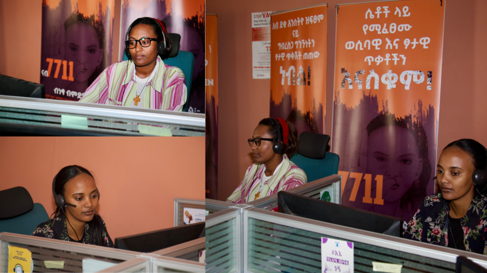 UNFPA-supported hotline service to support survivors of GBV in Ethiopia. 