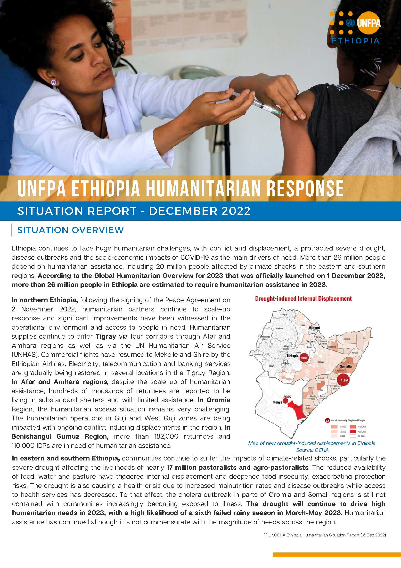 UNFPA Ethiopia Humanitarian Response Situation Report - December 2022