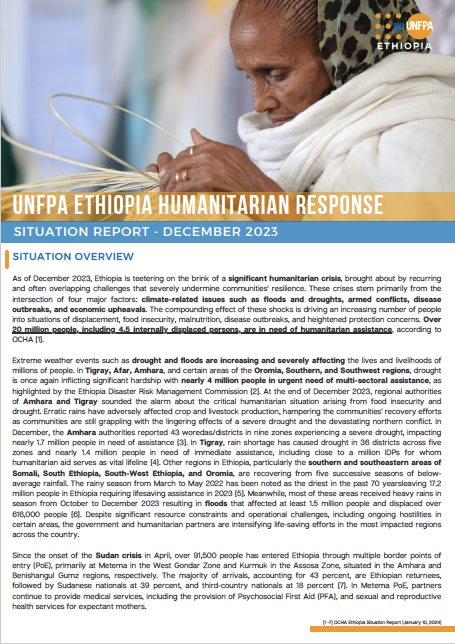 UNFPA Ethiopia Humanitarian Response SitRep_Dec 2023
