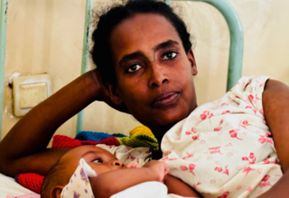 Beritu Tadesse with her baby at Hamlin Fistula Hospital in Bahirdar