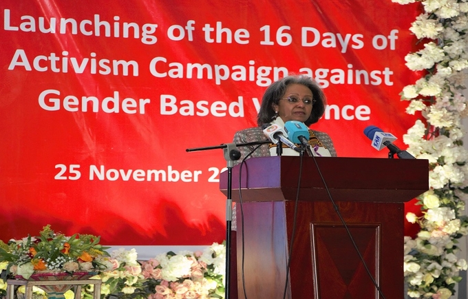President Sahle-Work Zewde launching the campaign 