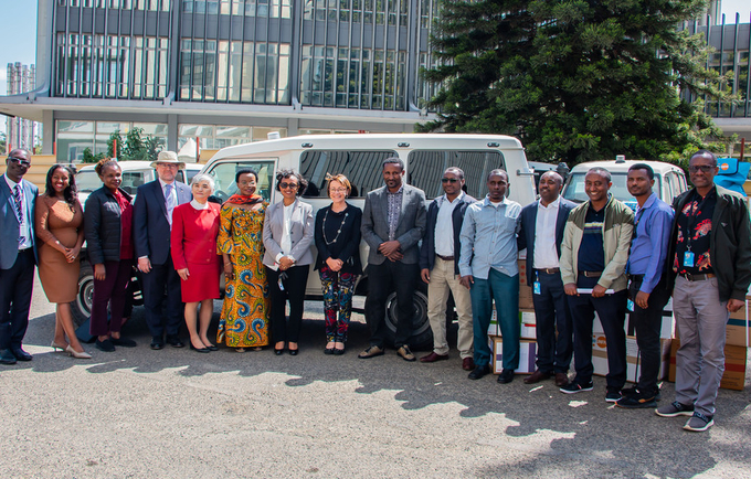 H.E. Dr. Lia Tadesse, Minister of Health, Ms. Suzanne Mandond, UNFPA Ethiopia Representative with the Ambassadors of Canada, Ire