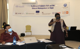 Ms. Annet Nangonzi, UNFPA SRH Specialist at the CMR training in Addis Ababa, February 2022