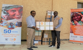 Head of Afar Health Bureau and UNFPA Country Representative at hand-over ceremony