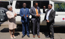 Mr. Koffi Kouame UNFPA Country Rep.,  Ms. ITO TAKAKO, Ambassador of `japan in Ethiopia handed over the medical equipments and am