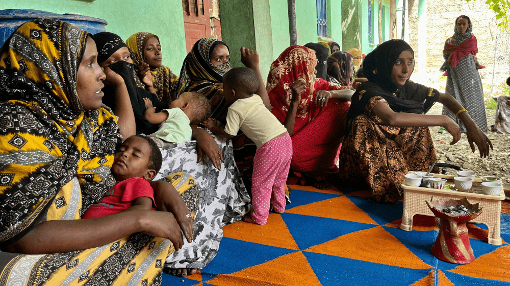 Community dialogue with mothers in Geleto Kebele, Afar Region.