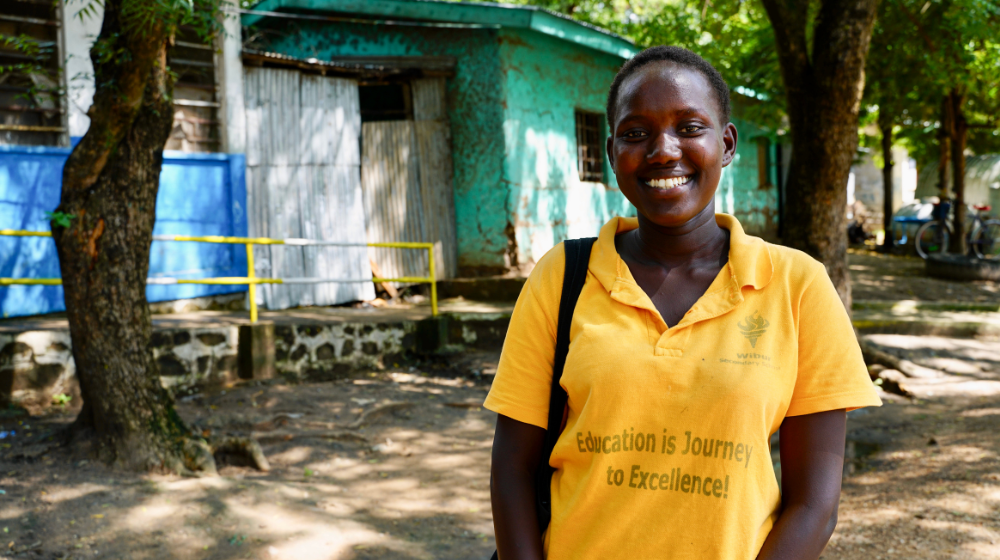 Christina Ujulu at Wibur Primary School in the Gambella Region. Photos: Kedija Sefa/NCA Ethiopia.