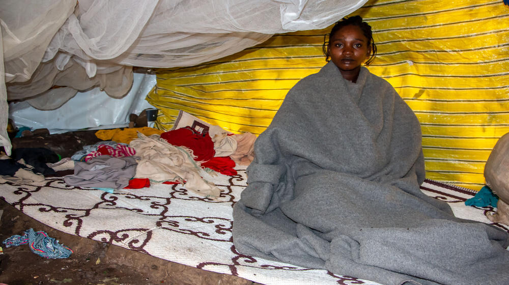 Asnaketch recovering at her tent after a stillbirth in Haylota IDP site, Konso, SNNPR, Ethiopia. Photo by UNFPA Ethiopia, Paula Seijo. 