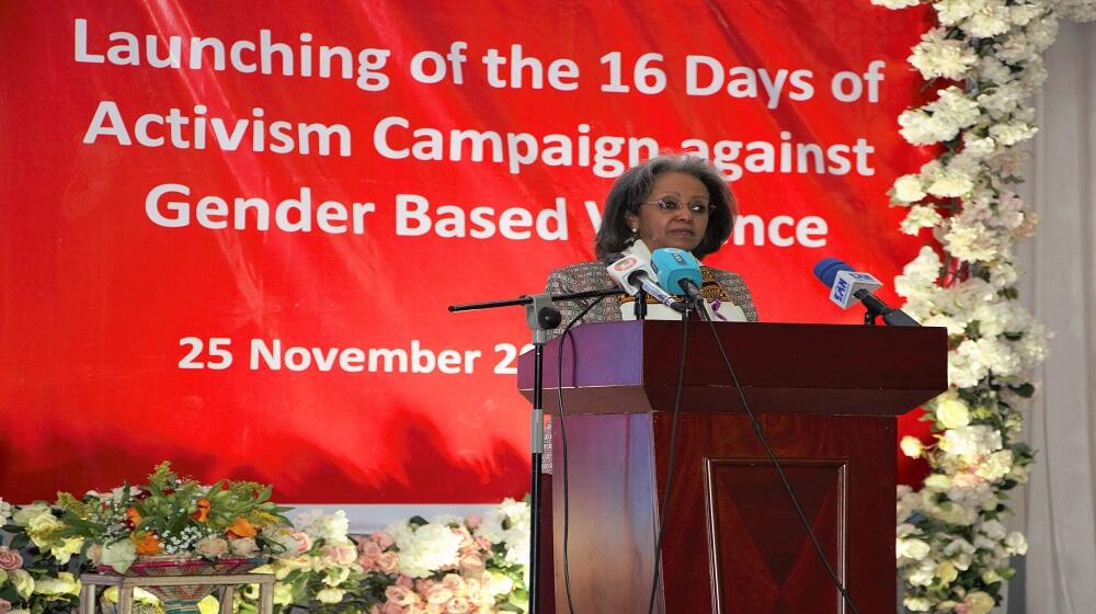 President Sahle-Work Zewde launching the campaign 