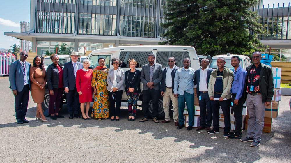 H.E. Dr. Lia Tadesse, Minister of Health, Ms. Suzanne Mandond, UNFPA Ethiopia Representative with the Ambassadors of Canada, Ire