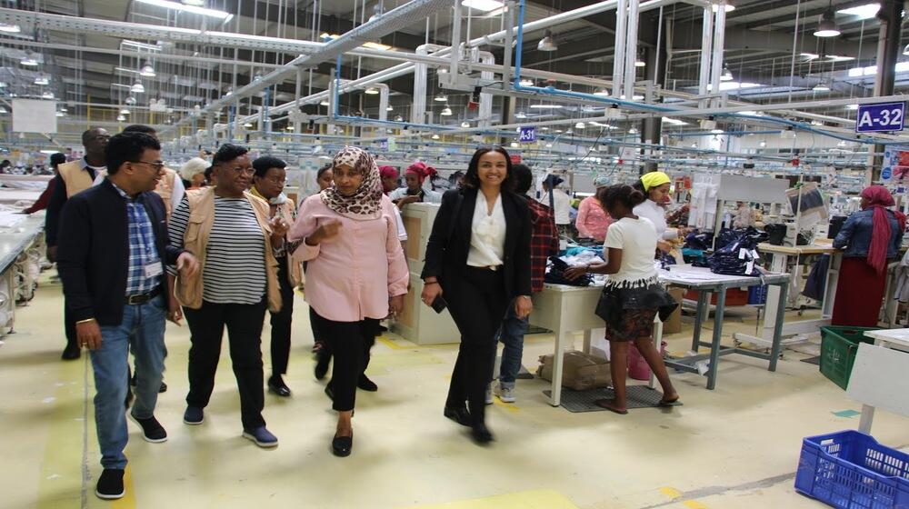 Ms. Zigomo and Dr. Meseret visiting the facilities at Bole Lemi Industry Park.