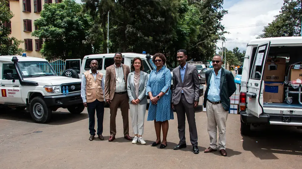 UNFPA handed-over ambulances purchased with funding from Denmark  