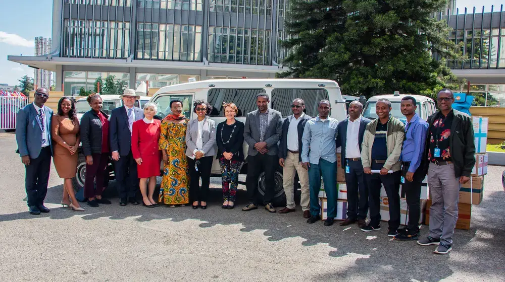 UNFPA handed-over ambulances purchased with funding from Governments of Canada, Ireland and Japan 