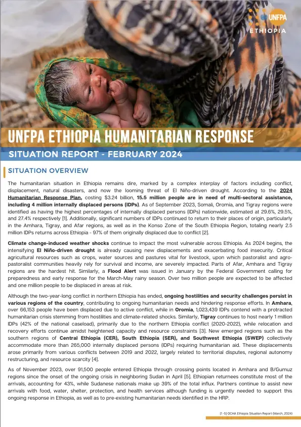 UNFPA ETHIOPIA Humanitarian Situation Report _ February 2024