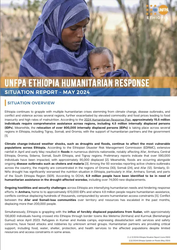 UNFPA ETHIOPIA Humanitarian Situation Report _ May 2024