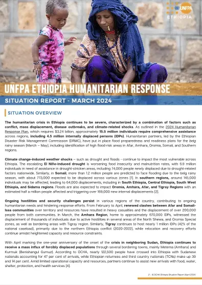 UNFPA ETHIOPIA Humanitarian Situation Report _ March 2024