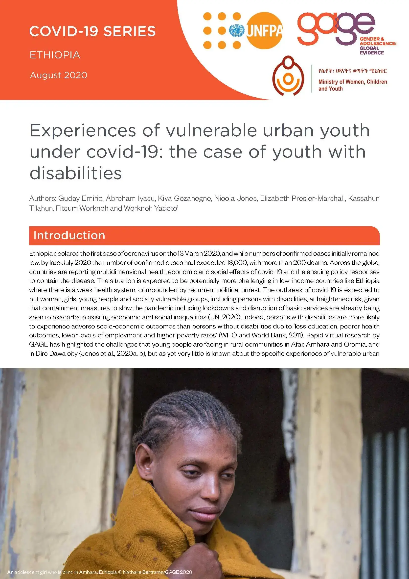 Experiences of vulnerable urban youth under covid-19: the case of youth with disabilities