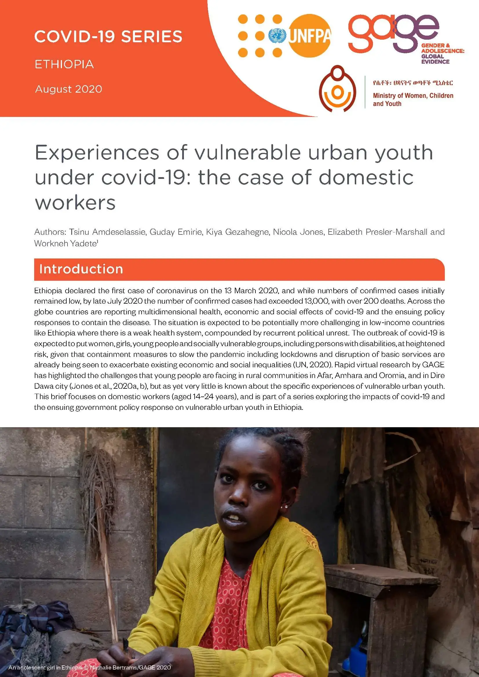 Experiences of vulnerable urban youth under covid-19: the case of domestic workers