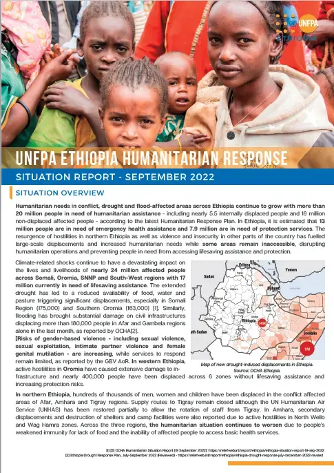 UNFPA ETHIOPIA HUMANITARIAN RESPONSE Situation Report_September 2022