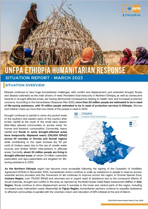 UNFPA ETHIOPIA HUMANITARIAN SITUATION REPORT _ March 2023