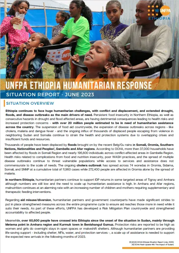 UNFPA ETHIOPIA HUMANITARIAN SITUATION REPORT _ June 2023