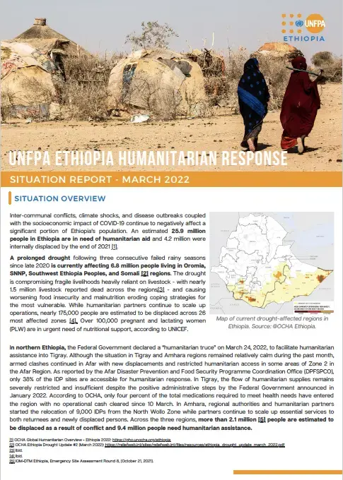 UNFPA ETHIOPIA HUMANITARIAN RESPONSE Situation Report _ March 2022